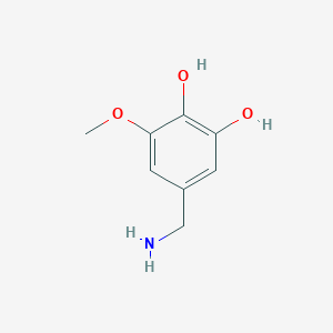 molecular formula C8H11NO3 B12439857 5-(Aminomethyl)-3-methoxybenzene-1,2-diol CAS No. 79294-82-9