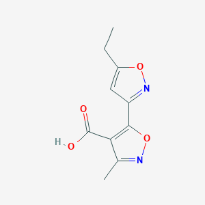 molecular formula C10H10N2O4 B12439866 5-(5-Ethyl-1,2-oxazol-3-yl)-3-methyl-1,2-oxazole-4-carboxylic acid 