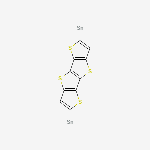 molecular formula C16H20S4Sn2 B12439977 trimethyl-(11-trimethylstannyl-3,7,10,14-tetrathiatetracyclo[6.6.0.02,6.09,13]tetradeca-1(8),2(6),4,9(13),11-pentaen-4-yl)stannane 