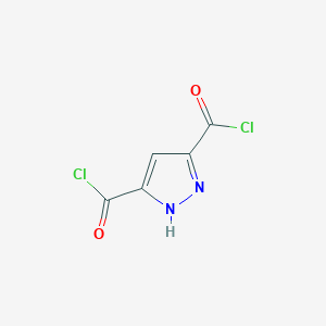 molecular formula C5H2Cl2N2O2 B12440046 1H-Pyrazole-3,5-dicarbonyl dichloride CAS No. 74621-40-2