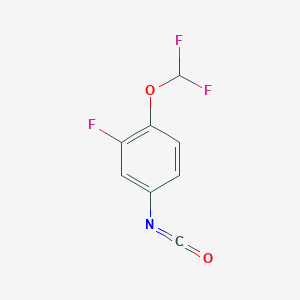 molecular formula C8H4F3NO2 B12440134 1-(Difluoromethoxy)-2-fluoro-4-isocyanatobenzene 