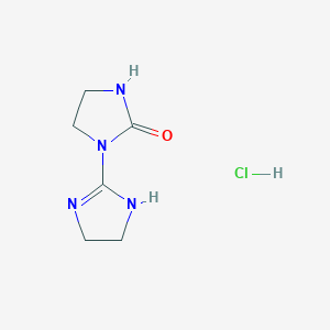 molecular formula C6H11ClN4O B12440157 1-(4,5-Dihydro-1H-imidazol-2-yl)imidazolidin-2-one hydrochloride CAS No. 149985-62-6
