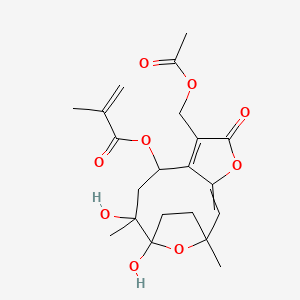 molecular formula C21H26O9 B12440193 4'-Hydroxypiptocarphin A 