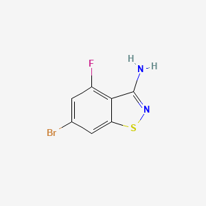 molecular formula C7H4BrFN2S B12440235 6-Bromo-4-fluoro-1,2-benzothiazol-3-amine 