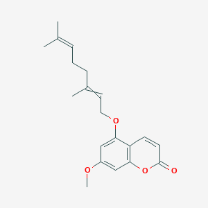 molecular formula C20H24O4 B12440253 5-[(3,7-Dimethylocta-2,6-dien-1-YL)oxy]-7-methoxychromen-2-one 