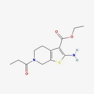 molecular formula C13H18N2O3S B12440415 ethyl 2-amino-6-propanoyl-4H,5H,6H,7H-thieno[2,3-c]pyridine-3-carboxylate 