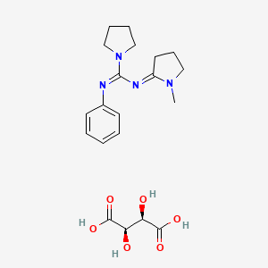 molecular formula C20H28N4O6 B1244044 (2R,3R)-2,3-dihydroxybutanedioic acid;(NE)-N-(1-methylpyrrolidin-2-ylidene)-N'-phenylpyrrolidine-1-carboximidamide 