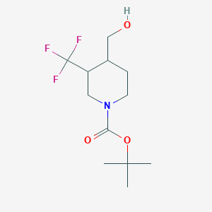 molecular formula C12H20F3NO3 B12440452 Tert-butyl 4-(hydroxymethyl)-3-(trifluoromethyl)piperidine-1-carboxylate CAS No. 1260761-45-2