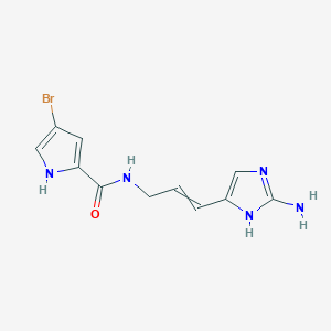 molecular formula C11H12BrN5O B12440557 N-[(2E)-3-(2-Amino-1H-imidazol-4-YL)prop-2-EN-1-YL]-4-bromo-1H-pyrrole-2-carboxamide 
