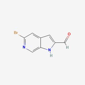 molecular formula C8H5BrN2O B12440668 5-Bromo-1H-pyrrolo[2,3-c]pyridine-2-carbaldehyde 