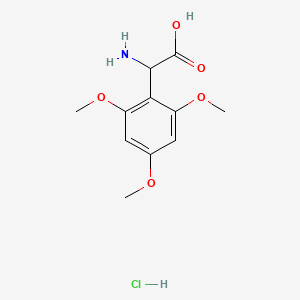 molecular formula C11H16ClNO5 B12440676 Amino-(2,4,6-trimethoxy-phenyl)-acetic acid hydrochloride 