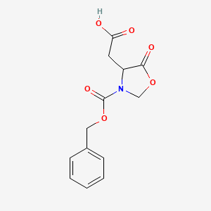 molecular formula C13H13NO6 B12440690 {3-[(Benzyloxy)carbonyl]-5-oxo-1,3-oxazolidin-4-yl}acetic acid 