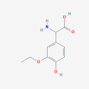 molecular formula C10H13NO4 B12440799 Amino-(4-hydroxy-3-ethoxy-phenyl)-acetic acid CAS No. 54172-60-0