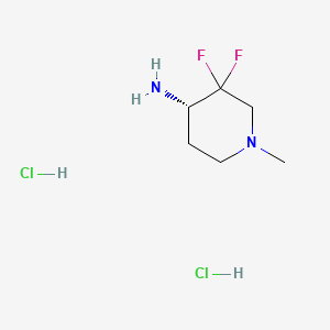 molecular formula C6H14Cl2F2N2 B12440897 (4S)-3,3-difluoro-1-methylpiperidin-4-amine dihydrochloride 