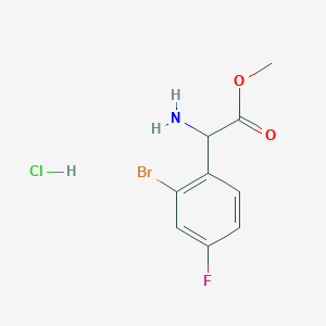 molecular formula C9H10BrClFNO2 B12440913 Methyl 2-amino-2-(2-bromo-4-fluorophenyl)acetate hydrochloride 