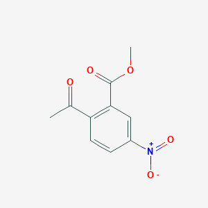 molecular formula C10H9NO5 B12440917 Methyl 2-acetyl-5-nitrobenzoate 