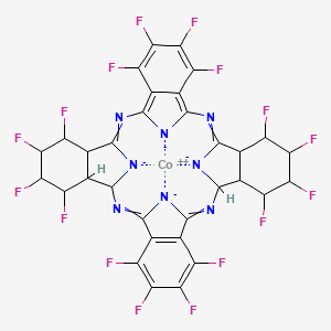 molecular formula C32H14CoF16N8-2 B12440923 Cobalt(2+);5,6,7,8,14,15,16,17,23,24,25,26,32,33,34,35-hexadecafluoro-2,11,20,29-tetraza-37,38,39,40-tetrazanidanonacyclo[28.6.1.13,10.112,19.121,28.04,9.013,18.022,27.031,36]tetraconta-1,3,5,7,9,11,20,22(27),23,25,28-undecaene 