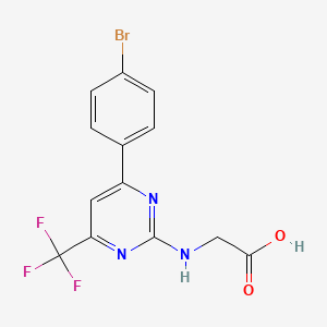 molecular formula C13H9BrF3N3O2 B12440928 N-[6-(4-Bromophenyl)-4-(trifluoromethyl)pyrimidin-2-yl]glycine 