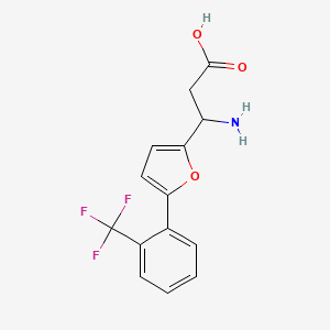 molecular formula C14H12F3NO3 B12440945 3-Amino-3-(5-(2-(trifluoromethyl)phenyl)furan-2-yl)propanoic acid CAS No. 773125-91-0