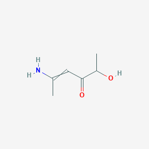 molecular formula C6H11NO2 B12441008 5-Amino-2-hydroxyhex-4-en-3-one 