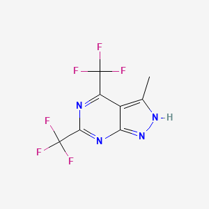 molecular formula C8H4F6N4 B12441016 3-Methyl-4,6-bis(trifluoromethyl)-1H-pyrazolo[3,4-d]pyrimidine 