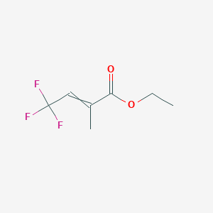 molecular formula C7H9F3O2 B12441097 ethyl (2E)-4,4,4-trifluoro-2-methylbut-2-enoate 