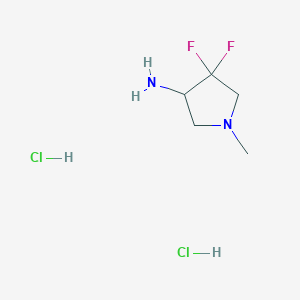 molecular formula C5H12Cl2F2N2 B12441129 4,4-Difluoro-1-methylpyrrolidin-3-amine dihydrochloride CAS No. 1785159-74-1