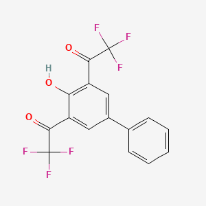 molecular formula C16H8F6O3 B12441162 4-Phenyl-2,6-bis(trifluoroacetyl)phenol 