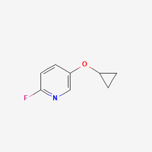 molecular formula C8H8FNO B12441189 5-Cyclopropoxy-2-fluoropyridine 