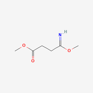 molecular formula C6H11NO3 B12441211 Butanoic acid, 4-imino-4-methoxy-, methyl ester CAS No. 61324-61-6