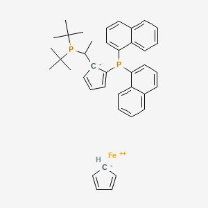molecular formula C40H44FeP2 B12441289 Cyclopenta-1,3-diene;ditert-butyl-[1-(2-dinaphthalen-1-ylphosphanylcyclopenta-2,4-dien-1-yl)ethyl]phosphane;iron(2+) 