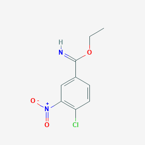 molecular formula C9H9ClN2O3 B12441392 Ethyl 4-chloro-3-nitrobenzene-1-carboximidate CAS No. 648917-82-2