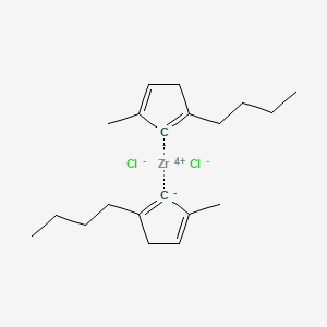 molecular formula C20H30Cl2Zr B12441416 Bis(2-butyl-5-methylcyclopenta-1,4-dien-1-yl)zirconiumbis(ylium) dichloride 
