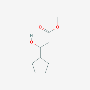 molecular formula C9H16O3 B12441442 Methyl 3-cyclopentyl-3-hydroxypropanoate 