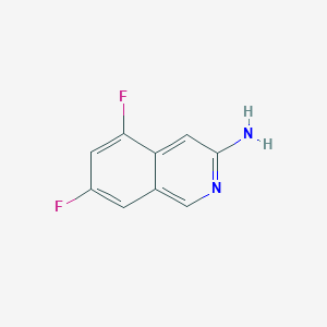 molecular formula C9H6F2N2 B12441536 5,7-Difluoroisoquinolin-3-amine 