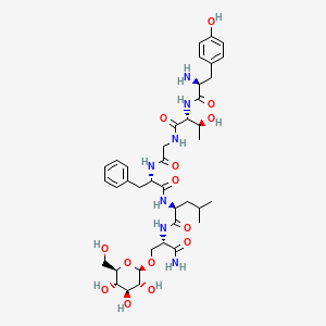 molecular formula C39H57N7O14 B1244158 (2S)-2-[[(2S)-2-[[2-[[(2R,3S)-2-[[(2S)-2-amino-3-(4-hydroxyphenyl)propanoyl]amino]-3-hydroxybutanoyl]amino]acetyl]amino]-3-phenylpropanoyl]amino]-N-[(2S)-1-amino-1-oxo-3-[(2R,3R,4S,5S,6R)-3,4,5-trihydroxy-6-(hydroxymethyl)oxan-2-yl]oxypropan-2-yl]-4-methylpentanamide 