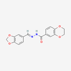 molecular formula C17H14N2O5 B1244167 N'-(1,3-benzodioxol-5-ylmethylene)-2,3-dihydro-1,4-benzodioxine-6-carbohydrazide 