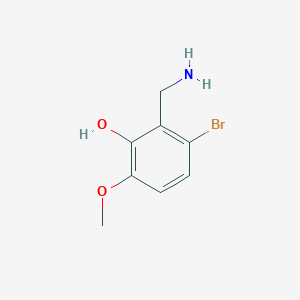 molecular formula C8H10BrNO2 B12441674 2-Bromo-5-methoxy-6-hydroxybenzylamine CAS No. 887596-91-0