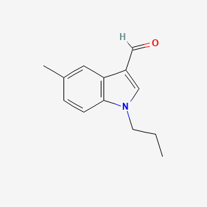 molecular formula C13H15NO B12441675 5-Methyl-1-propyl-1H-indole-3-carbaldehyde 