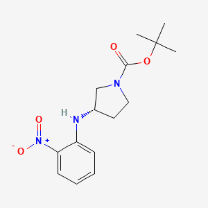 molecular formula C15H21N3O4 B12441810 Tert-butyl (3S)-3-[(2-nitrophenyl)amino]pyrrolidine-1-carboxylate CAS No. 1000370-77-3