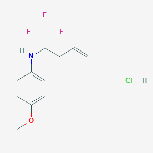 molecular formula C12H15ClF3NO B12441813 N-(4-Methoxyphenyl)-N-[1-(trifluoromethyl)-3-butenyl]amine hydrochloride 