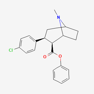 molecular formula C21H22ClNO2 B1244182 phenyl (2S,3S)-3-(4-chlorophenyl)-8-methyl-8-azabicyclo[3.2.1]octane-2-carboxylate 
