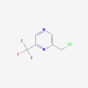 molecular formula C6H4ClF3N2 B12441826 2-(Chloromethyl)-6-(trifluoromethyl)pyrazine CAS No. 1060812-75-0