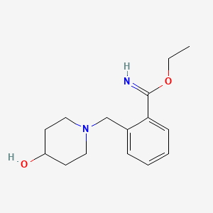 molecular formula C15H22N2O2 B12441844 2-(4-Hydroxy-piperidin-1-ylmethyl)-benzimidic acid ethyl ester CAS No. 887578-10-1