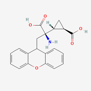 molecular formula C20H19NO5 B1244186 (1R,2R)-2-[(1R)-1-amino-1-carboxy-2-(9H-xanthen-9-yl)ethyl]cyclopropane-1-carboxylic acid 