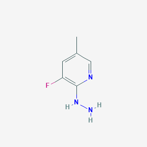 molecular formula C6H8FN3 B12442142 3-Fluoro-2-hydrazinyl-5-methylpyridine 