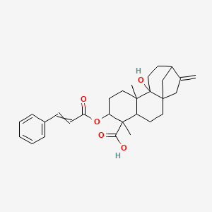 molecular formula C29H36O5 B12442197 10-Hydroxy-5,9-dimethyl-14-methylidene-6-(3-phenylprop-2-enoyloxy)tetracyclo[11.2.1.01,10.04,9]hexadecane-5-carboxylic acid 