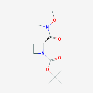 molecular formula C11H20N2O4 B12442211 Tert-butyl (R)-2-(methoxy(methyl)carbamoyl)azetidine-1-carboxylate 