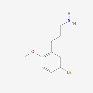 molecular formula C10H14BrNO B12442276 3-(5-Bromo-2-methoxyphenyl)propan-1-amine 