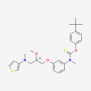 molecular formula C27H34N2O3S2 B1244228 O-(4-tert-butylphenyl) N-[3-[2-methoxy-3-[methyl(thiophen-3-yl)amino]propoxy]phenyl]-N-methylcarbamothioate 